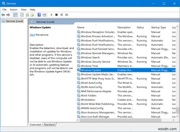 Windows 업데이트 오류 0x80070422 수정 