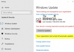 조직에서 Windows 11/10에서 자동 업데이트를 해제했습니다. 