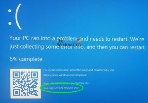 0x000000EF, Windows 11/10의 CRITICAL PROCESS DIED 오류 