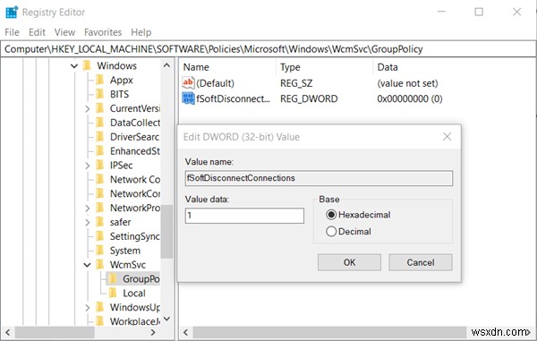 Windows 10에서 네트워크에서 컴퓨터 연결 끊기 비활성화 또는 활성화 