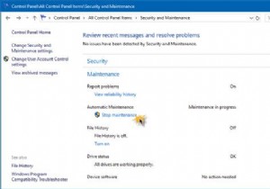 Windows 11/10 작업 센터에  유지 관리 진행 중  메시지가 표시될 때 해결 방법