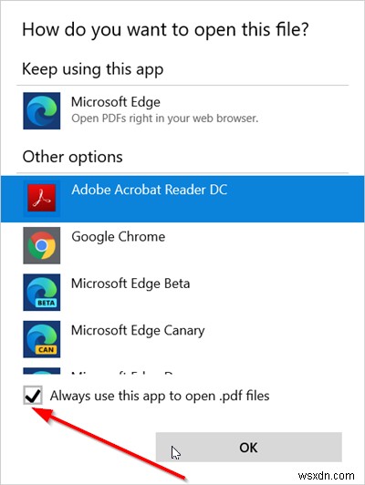 Windows 10의 기본 PDF 뷰어를 Edge에서 다른 것으로 변경하는 방법 