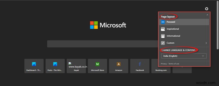 Microsoft Edge 새 탭 페이지를 사용자 지정하는 방법 