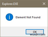 Windows 11/10에서 요소를 찾을 수 없음 오류 수정 