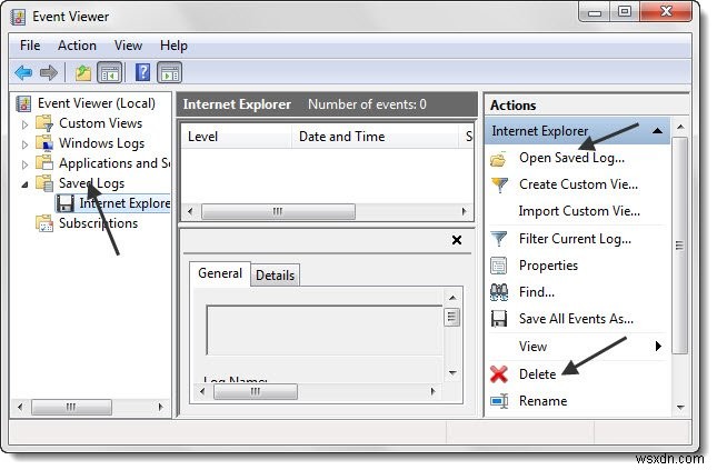 Windows 11/10에서 이벤트 뷰어 저장된 오류 로그를 보고 삭제하는 방법 