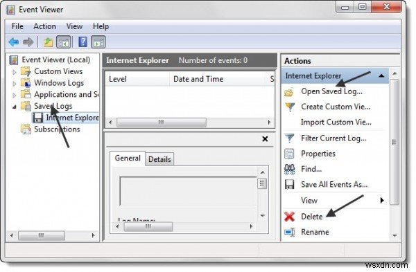 Windows 11/10에서 이벤트 뷰어 저장된 오류 로그를 보고 삭제하는 방법 