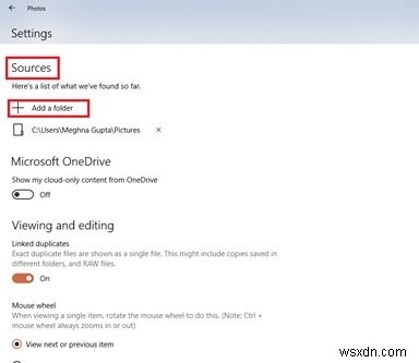 Windows 10의 사진 앱에서 새 폴더 위치를 추가하는 방법 