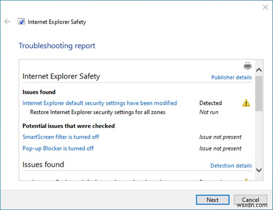 이 문제 해결사를 사용하여 Internet Explorer의 성능 및 안전 문제 해결 