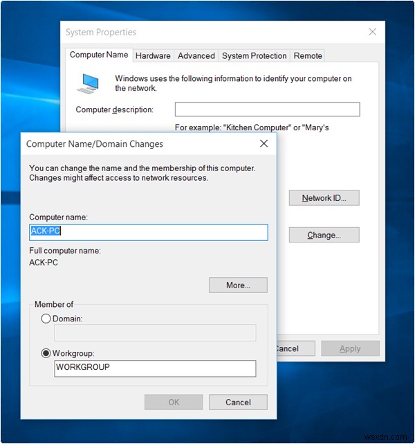 Windows 10에서 컴퓨터 이름을 변경하는 방법 