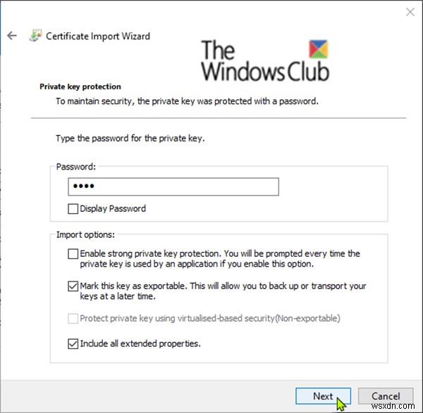 Windows 10에서 EFS 파일 암호화 인증서 및 키(PFX 파일) 가져오기 