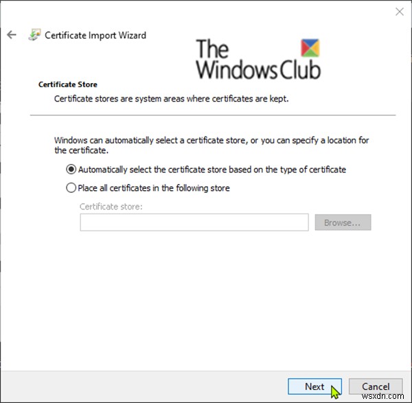 Windows 10에서 EFS 파일 암호화 인증서 및 키(PFX 파일) 가져오기 