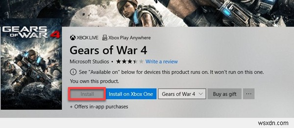 Microsoft Store의 일부 앱 또는 게임에 대해 설치 버튼이 회색으로 표시됨 