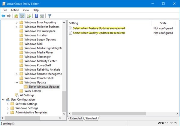 Windows 10에서 업그레이드 및 업데이트 연기 기간을 설정하는 방법 