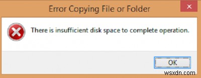 Windows 10에서 작업을 완료하는 데 디스크 공간이 충분하지 않습니다. 