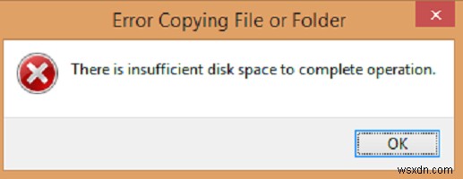 Windows 10에서 작업을 완료하는 데 디스크 공간이 충분하지 않습니다. 