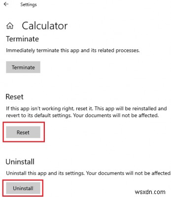 Windows 10에서 계산기가 작동하지 않음 