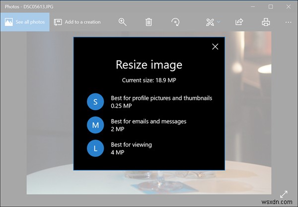 Windows 11/10에서 사진 앱을 사용하여 이미지 크기를 빠르게 조정하는 방법 