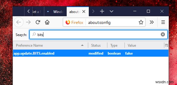 Firefox가 Windows BITS 서비스를 사용하여 업데이트를 다운로드하지 못하도록 차단 