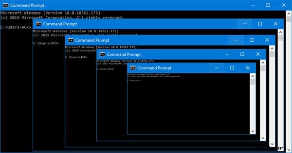 마우스를 사용하여 CMD/PowerShell 또는 모든 창을 확장하거나 축소하는 방법 