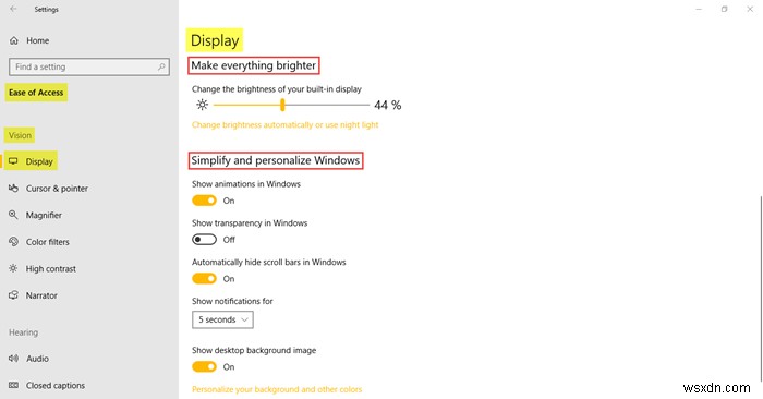 Windows 10에서 접근성 설정을 사용하는 방법 