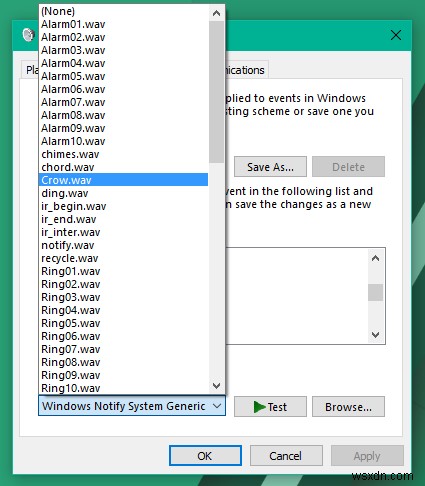Windows 10에서 사용자 지정 알림 소리를 설정하는 방법 