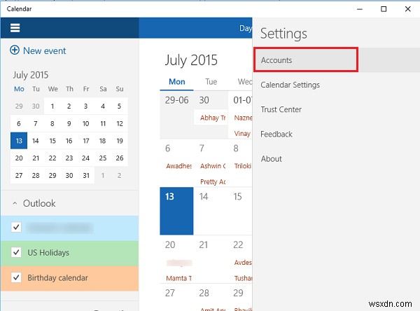Windows 10 캘린더 앱 사용 방법 
