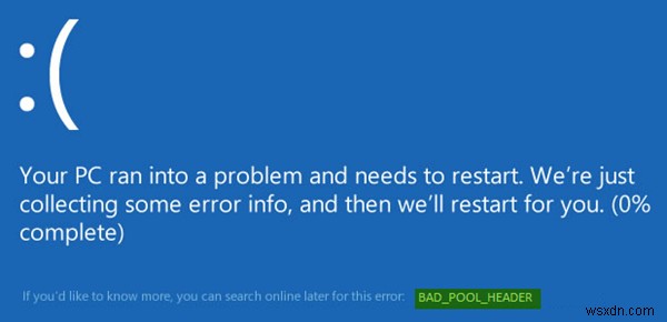 Windows 10에서 BAD POOL HEADER 오류를 해결하는 방법 