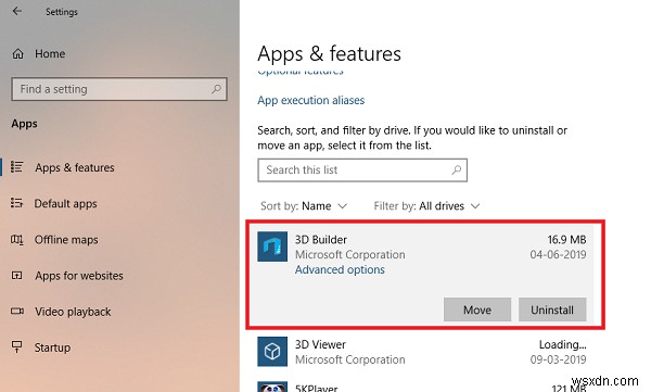 Windows 10에서 3D Builder 앱을 제거하는 방법 