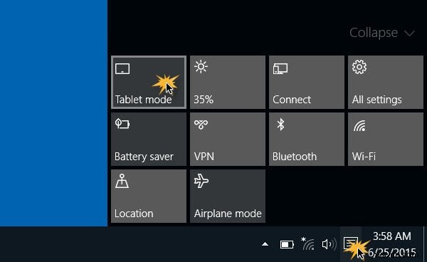 Windows 10에서 태블릿 모드를 활성화하고 사용하는 방법 
