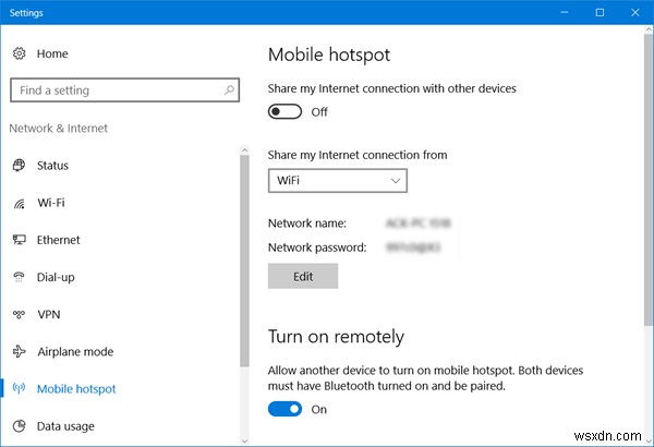 Windows 10에서 유휴 상태일 때 Mobile Hotspot을 자동으로 끄는 방법 