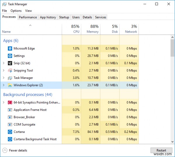 수정:Windows 10에서 작업 표시줄이 숨겨지지 않음 