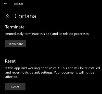 Windows 10에서 Cortana Web Preview가 작동하지 않음 