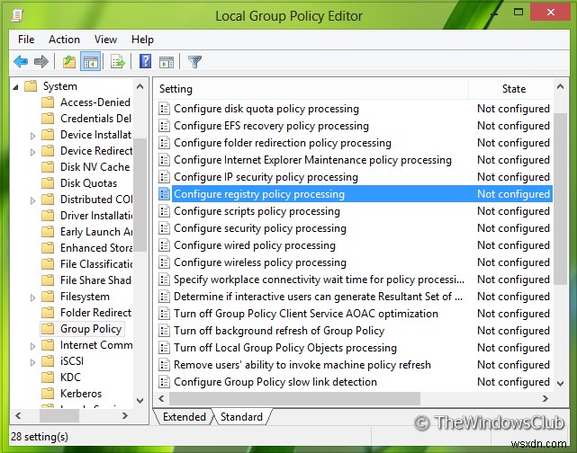 Windows 10에서 레지스트리 정책의 백그라운드 처리를 비활성화하는 방법 