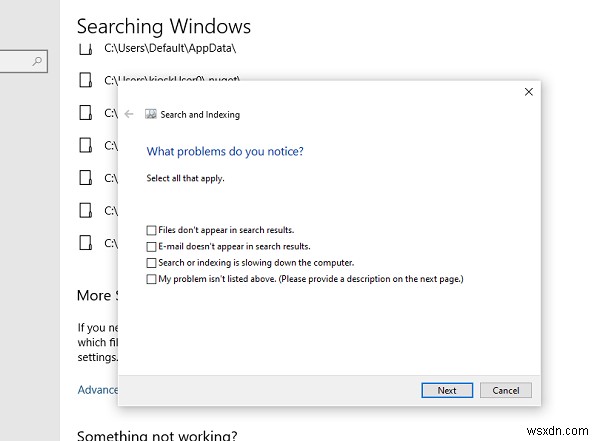 Windows 10 시작 메뉴 검색이 전체 PC를 검색하지 않음 