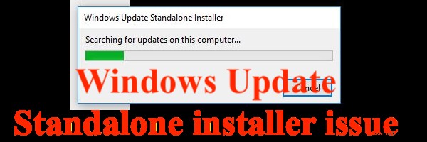 Windows Update 독립 실행형 설치 프로그램이 이 컴퓨터에서 업데이트 검색 중 멈춤 