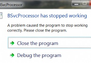 BSvcProcessor가 작동을 멈췄습니다 