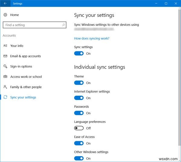 Windows 10에서 장치 간에 설정을 동기화하는 방법 