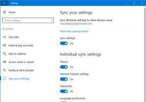 Windows 10에서 장치 간에 설정을 동기화하는 방법 