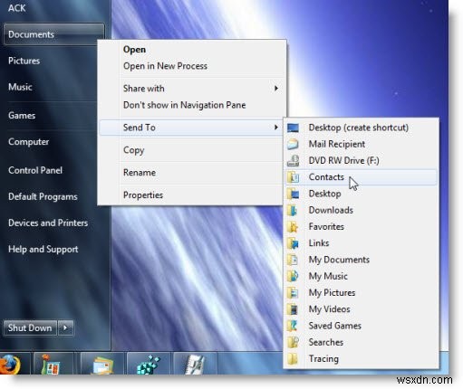 Windows PC에서 숨겨진 보내기 메뉴 확장 및 보기 