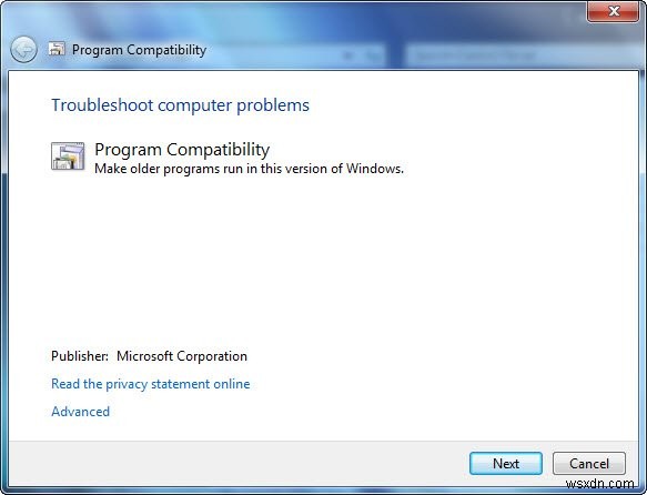 Windows 11/10의 프로그램 호환성 문제 해결사 