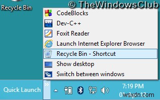 Windows 10에서 휴지통을 작업 표시줄에 고정하는 방법 