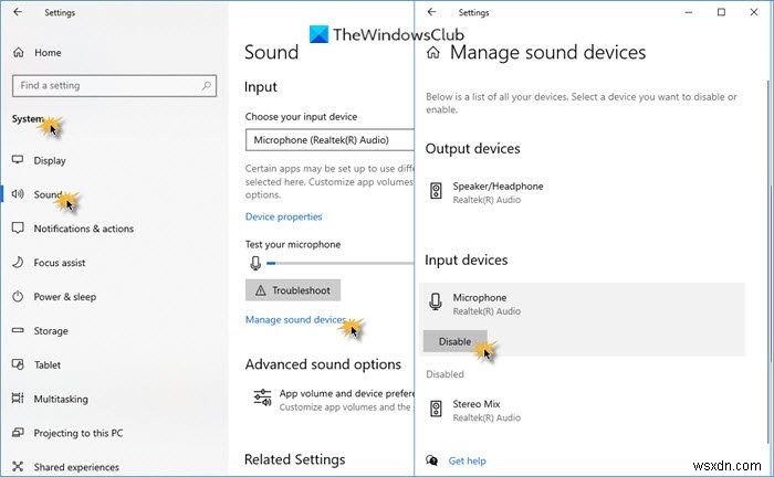 Windows 10에서 마이크를 비활성화, 끄기 또는 음소거하는 방법 