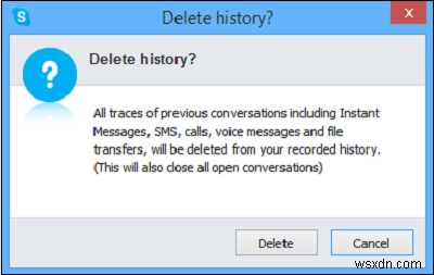 Skype 기록을 관리, 삭제, 비활성화하는 방법 