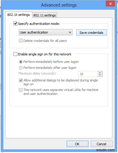 Windows 10에서 PEAP Wi-Fi 네트워크 인증을 기억하도록 설정 