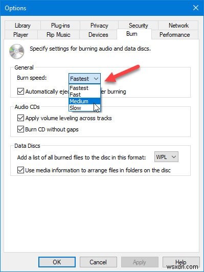 Windows Media Player에서 오디오 파일을 굽는 동안 일부 파일 오류를 구울 수 없습니다. 
