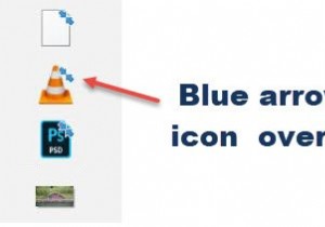 바탕 화면 아이콘에 나타나는 이 2개의 작은 파란색 화살표 오버레이는 무엇입니까? 