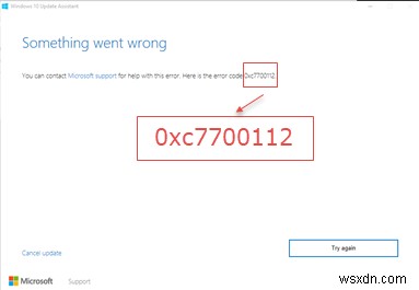 Windows 10 업그레이드 오류 코드 0xc7700112 수정 