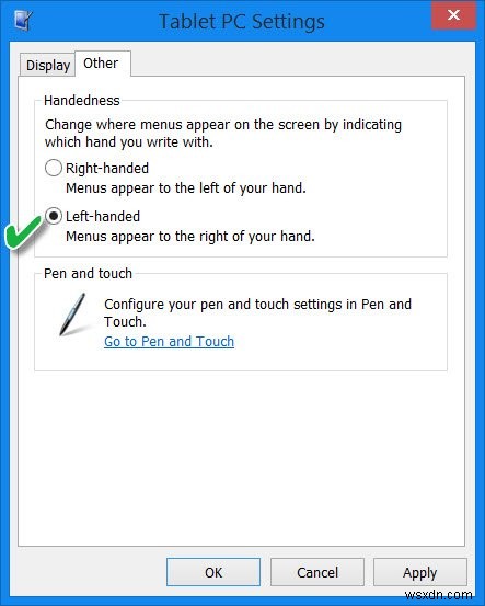 왼손잡이 사용자가 Surface 또는 Windows 태블릿을 더 쉽게 사용할 수 있도록 합니다. 