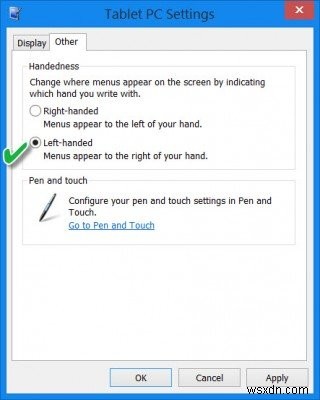 왼손잡이 사용자가 Surface 또는 Windows 태블릿을 더 쉽게 사용할 수 있도록 합니다. 