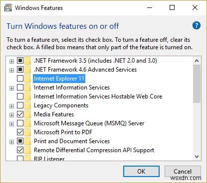 Windows 10에서 선택적 Windows 기능을 활성화 또는 비활성화하는 방법 